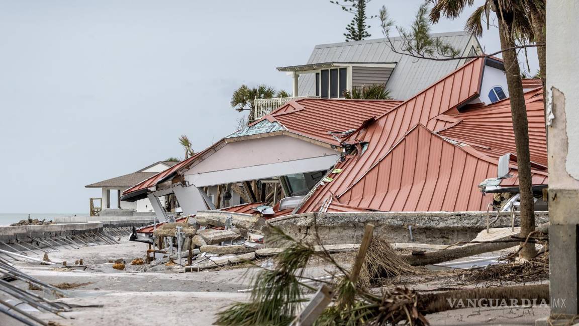 $!Vista de los daños que dejó el huracán Milton en Manasota Key, Florida.