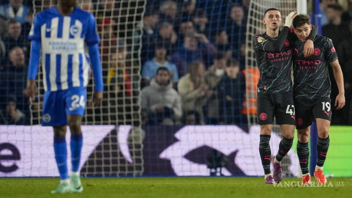 Manchester City aplasta al Brighton 4-0 y avanza hacia cuarto título consecutivo