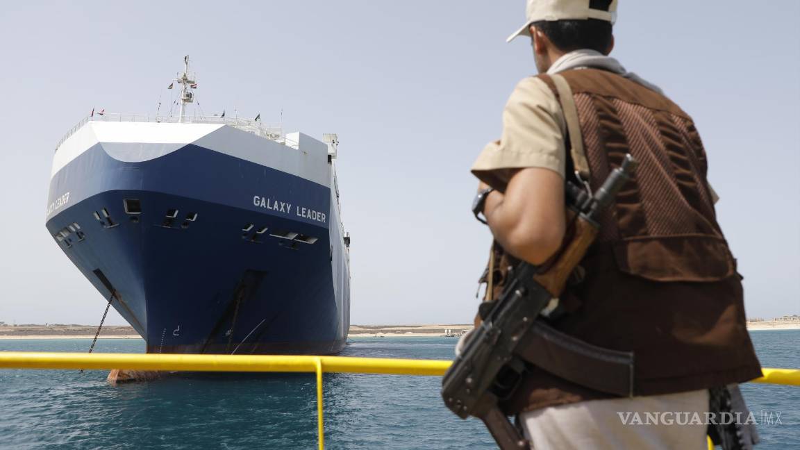 $!El barco israelí Galaxy Leader se halla ahora en el puerto de Saleef, cerca de Hodeidah, Yemen.