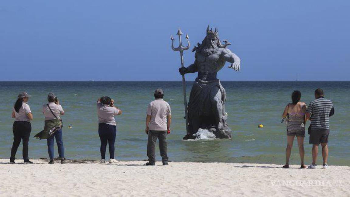 ¿Chaac ganó?, clausuran estatua de Poseidón en Yucatán