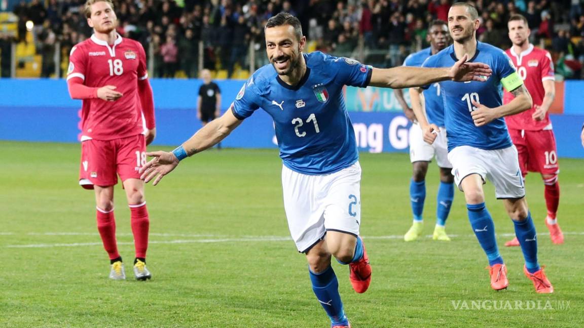 Fabio Quagliarella es el delantero 'inmortal' que comanda la goleada de Italia ante Liechtenstein