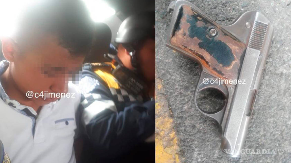 Niño de 14 años arrestado por intento de asalto con arma en CDMX