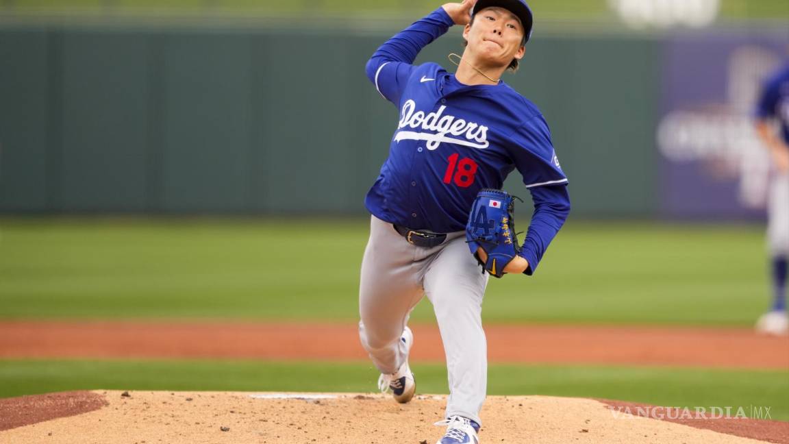 Yamamoto cumple en su debut primaveral con los Dodgers