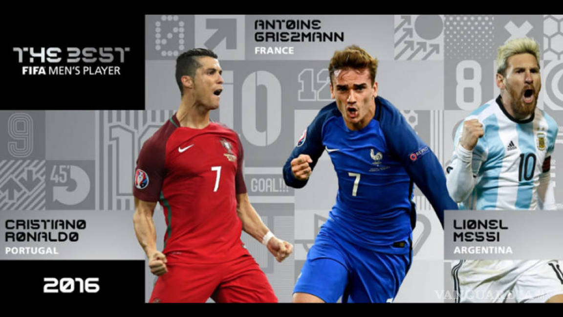 Cristiano, Messi y Griezmann los tres finalistas al mejor jugador de la FIFA