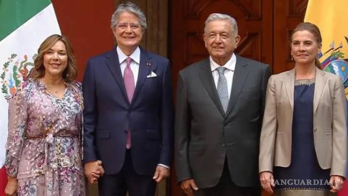 AMLO recibe a Guillermo Lasso, presidente de Ecuador, en Palacio Nacional