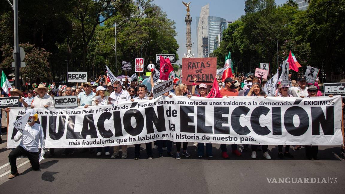 Manifestantes en la CDMX exigen anular los resultados del poder judicial