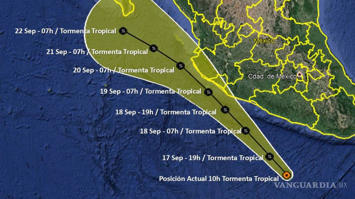 Tormenta Tropical Lorena se fortalece... activan Alerta Naranja en 4 estados del Pacífico Mexicano