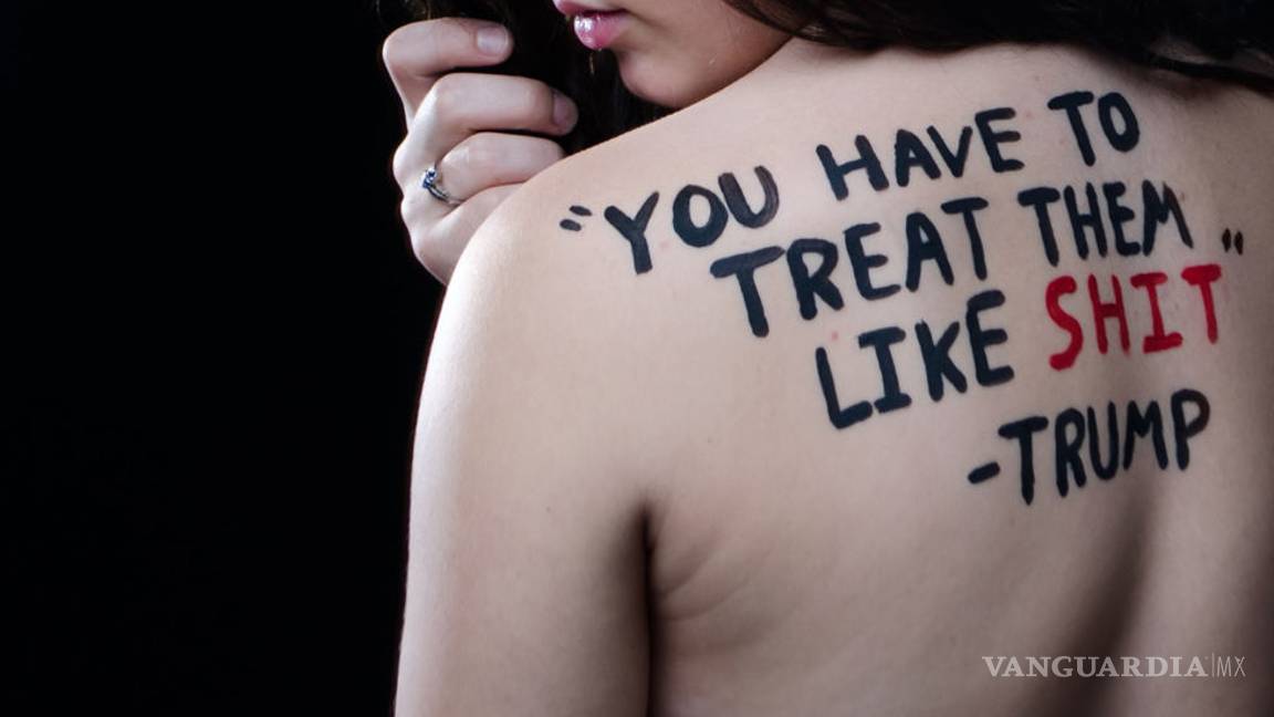 $!Frases sexistas de Trump plasmadas en cuerpos de mujeres (Fotos)