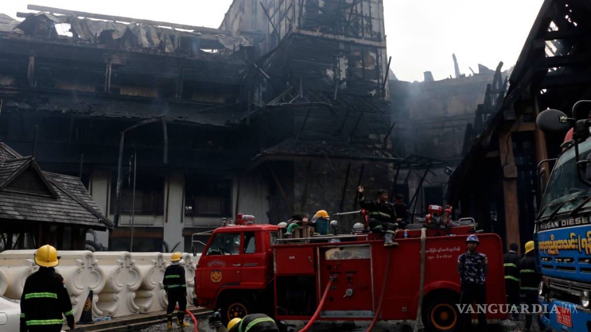 Incendio en lujoso hotel de Myanmar deja un muerto