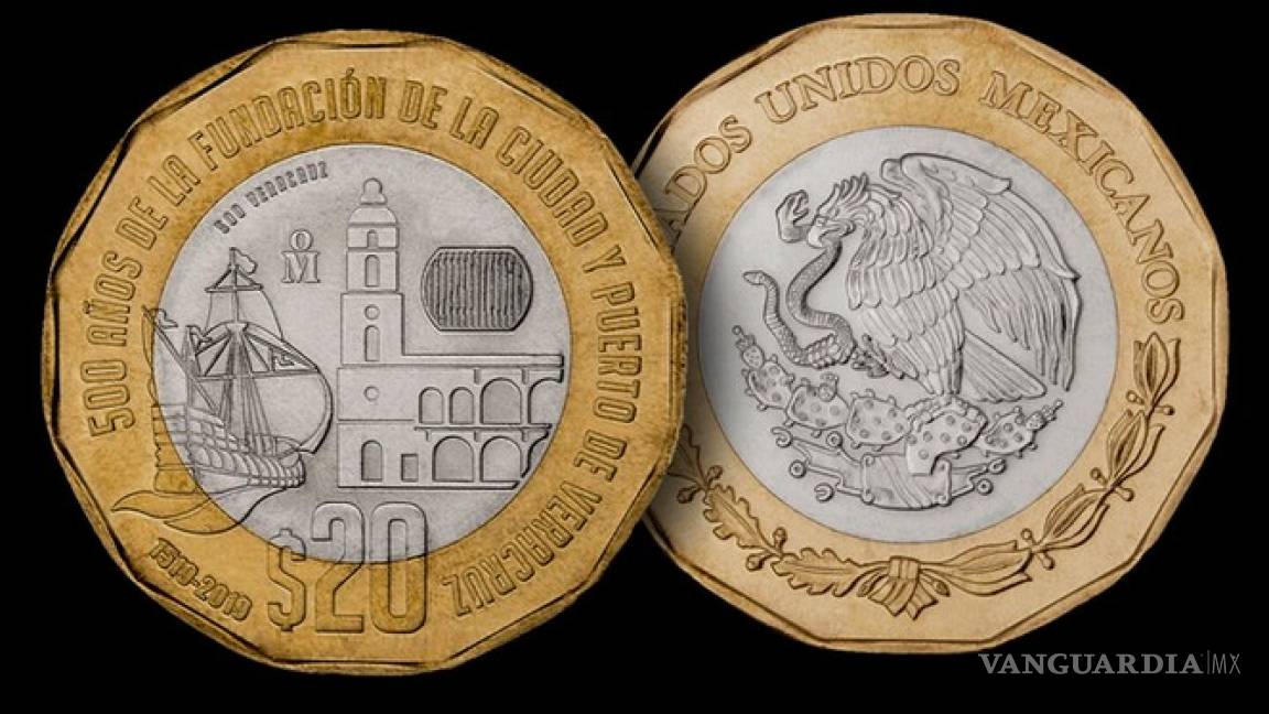 Ya circula la nueva moneda dodecagonal de 20 pesos