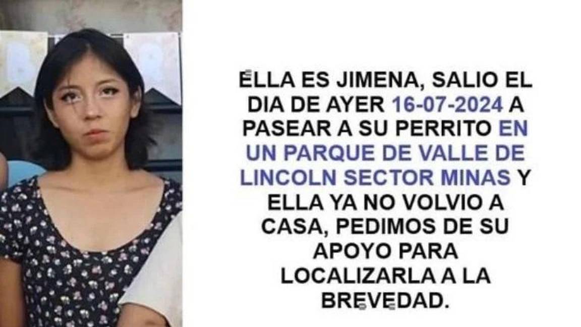 $!Encuentran sin vida a Jimena Jaquelín en Nuevo León, salió a pasear a su perrito