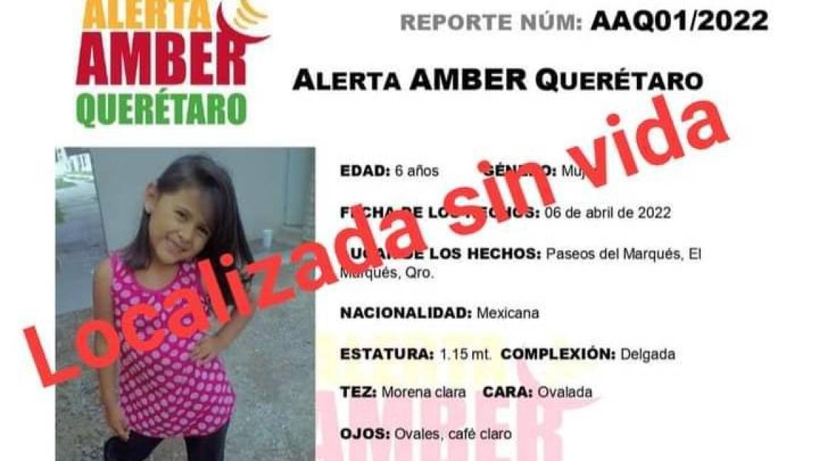 $!Victoria Guadalupe salió a la tienda y no regresó a casa en Querétaro; confirman su hallazgo sin vida