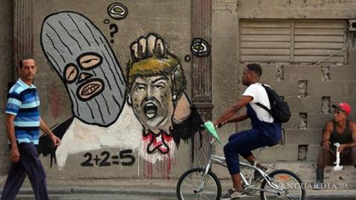 Grafiti cubano decapita a Donald Trump