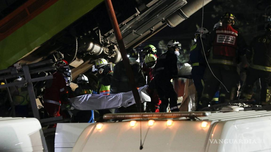 $!Imágenes del desplome en el metro en CDMX