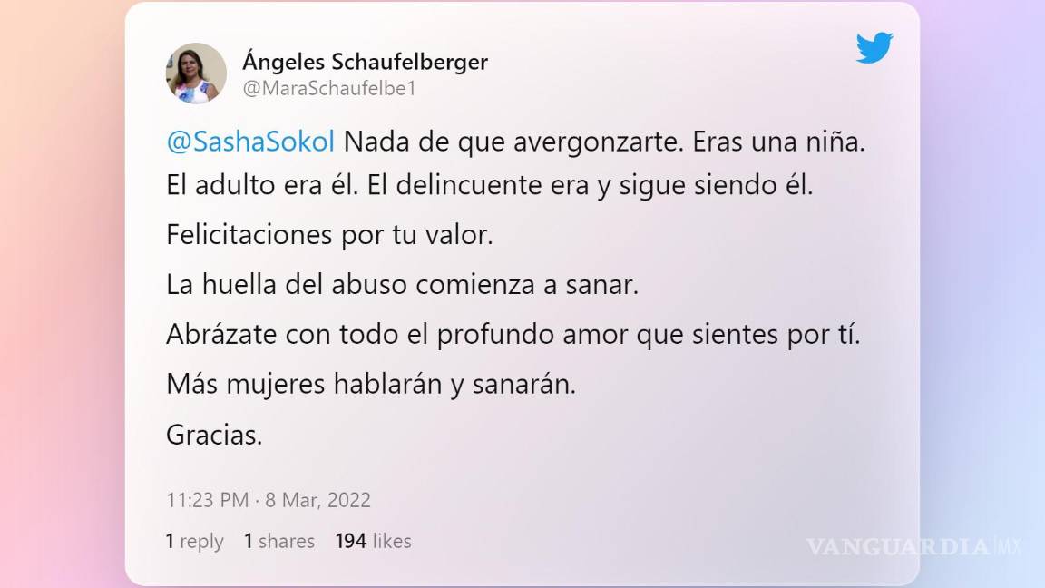 $!El respaldo a Sasha ha sido constante en Twitter.