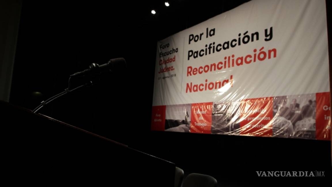 $!Entre reclamos y mensajes, López Obrador da inicio a foros para "pacificar" al país en Ciudad Juárez,
