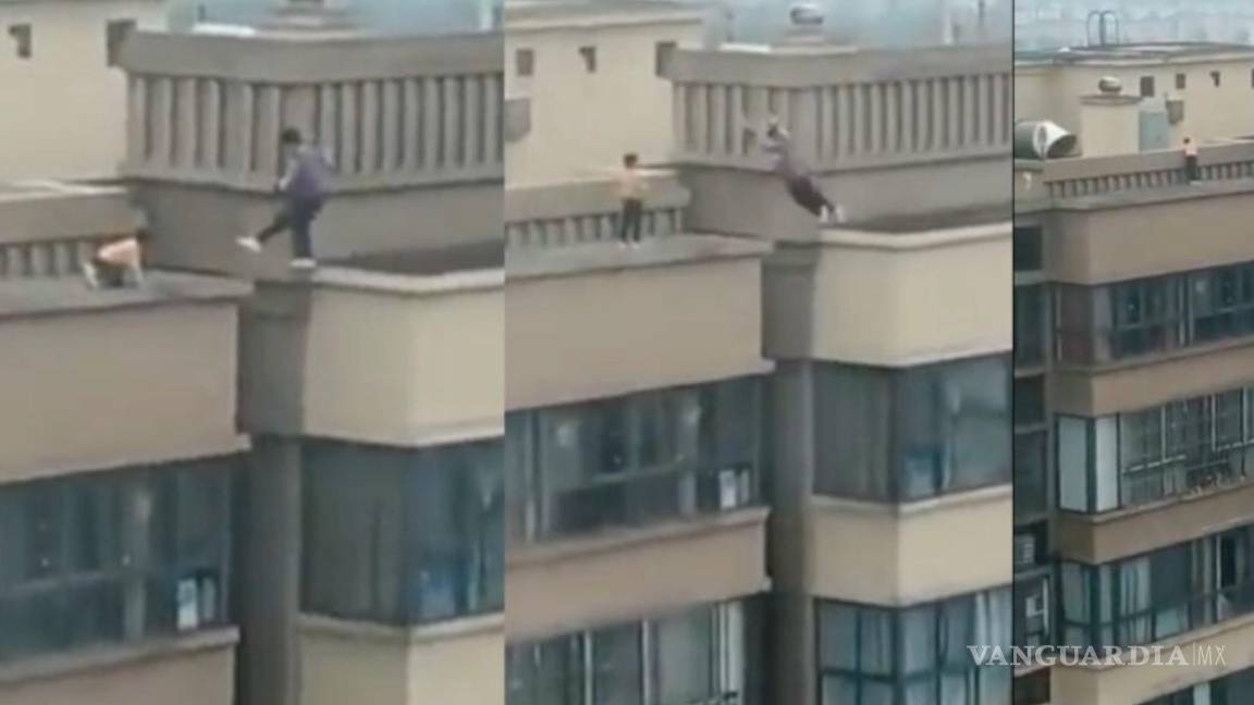 ¡Parkour extremo!... Niños brincan entre edificios de 22 pisos en China (video)