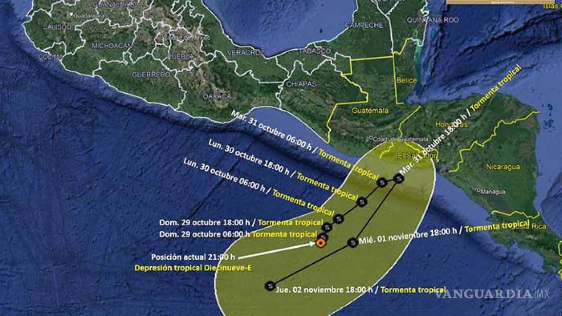 Más lluvia, depresión tropical Diecinueve-E mantiene en alerta a Chiapas y Oaxaca