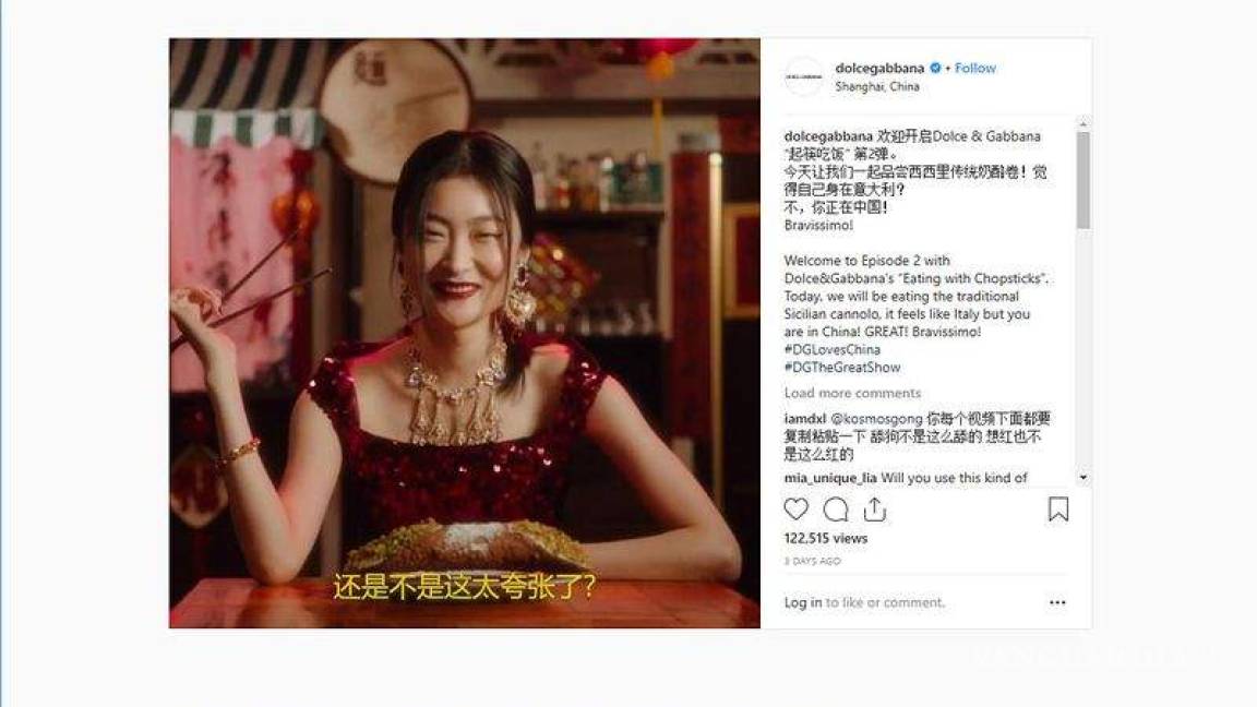 Consumidores chinos piden boicot contra Dolce &amp; Gabbana por anuncios racistas