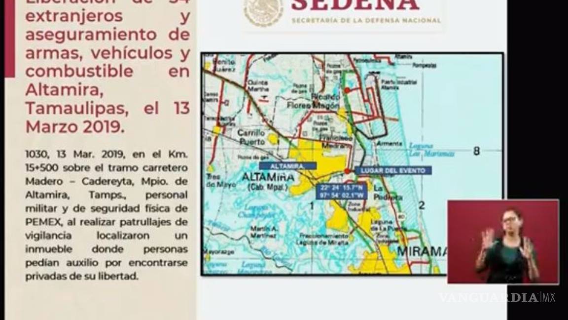 $!Liberan a 34 indocumentados en Altamira, y Sedena exhibe imágenes de migrantes desaparecidos en Tamaulipas