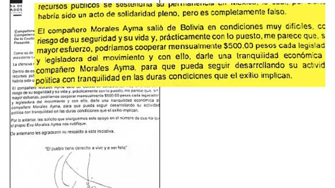 $!Pasan la charola para Evo Morales; diputados: 'hay que apoyarlo, pero no con limosnas'