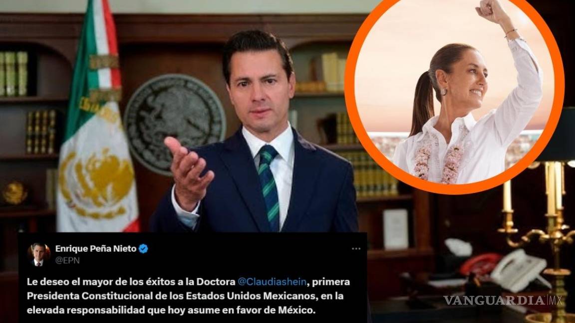 ‘Reaparece’ Enrique Peña Nieto y dedica mensaje a Claudia Sheinbaum tras toma de protesta