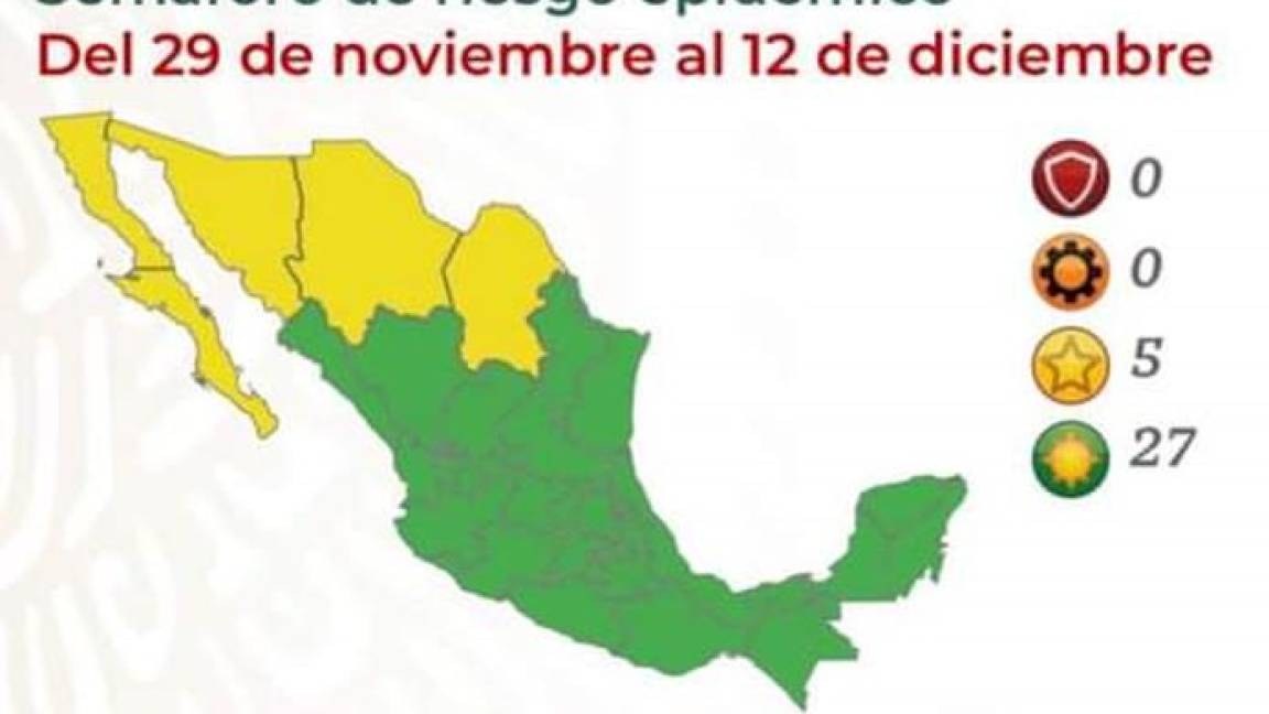 Semáforo COVID: Coahuila, entre los 5 estados que pasan a amarillo