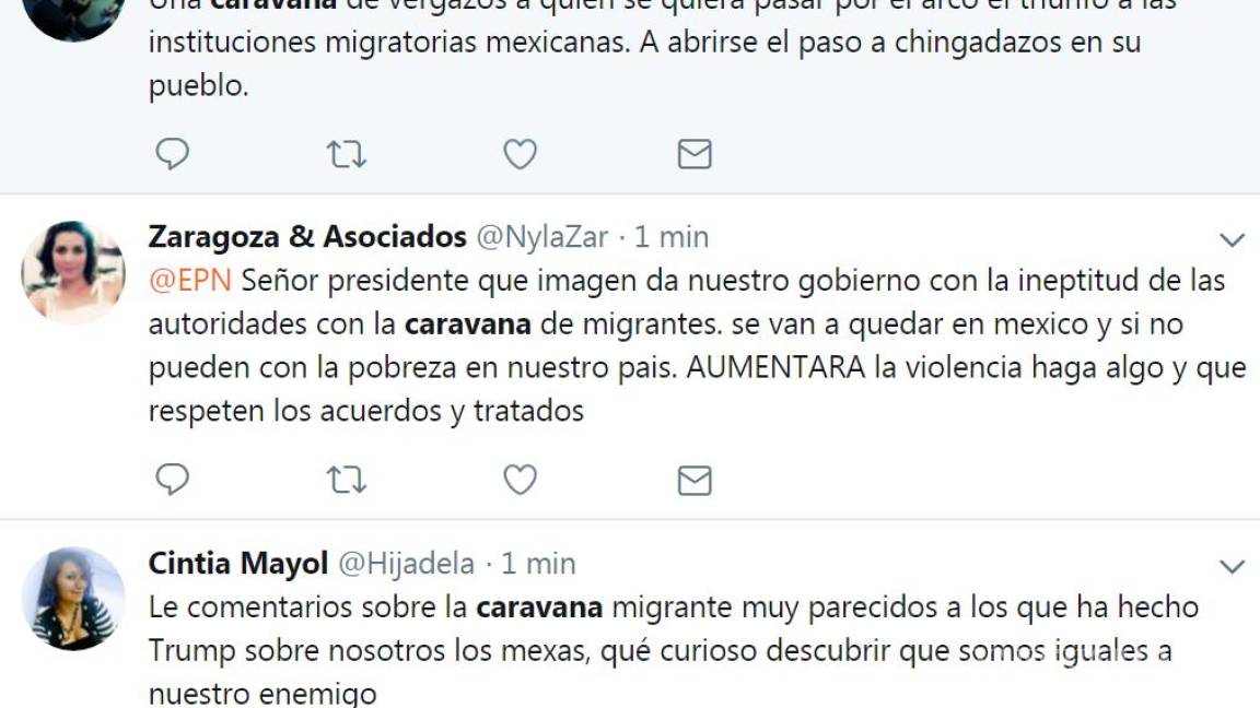 $!Mexicanos reaccionan en redes con comentarios xenófobos y racistas ante caravana migrante