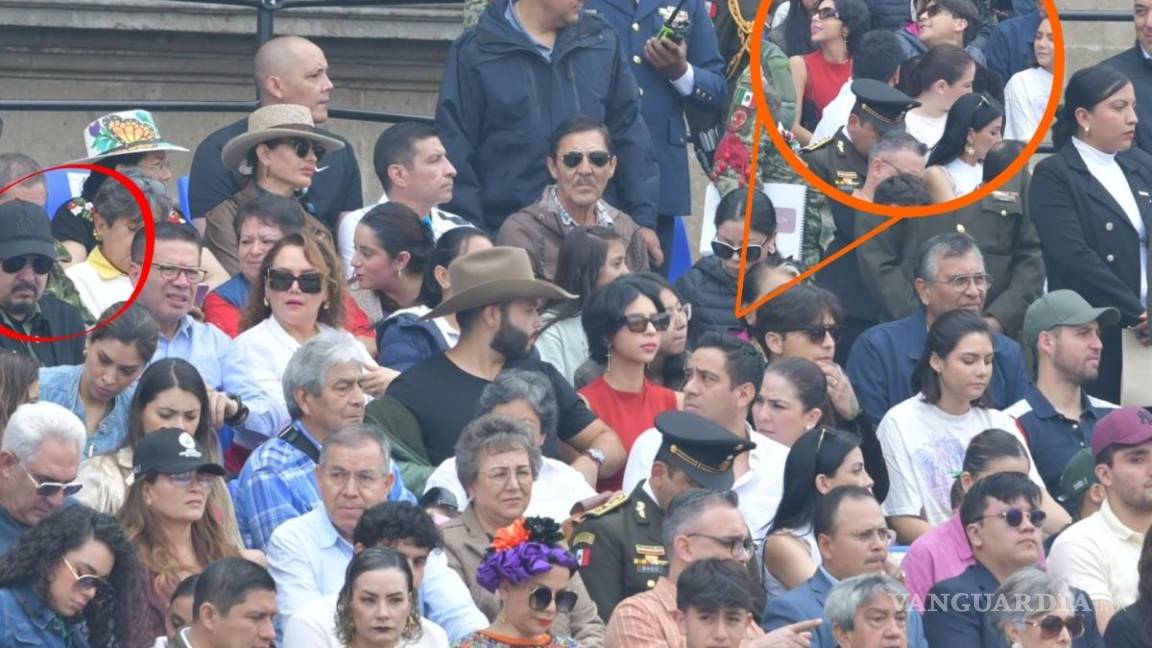 Fan de sus desfiles: Ángela Aguilar y Christian Nodal asisten al Zócalo de CDMX para ver comitiva militar (FOTO)