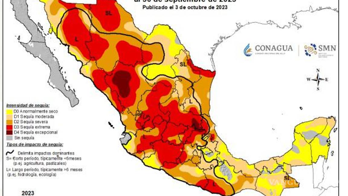 $!A finales de septiembre, casi una tercera parte de la entidad estaba bajo sequía severa y extrema.