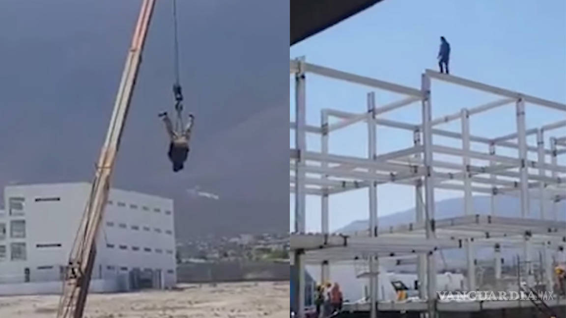 Retan a la muerte trabajadores de la construcción en la UAD de Saltillo (video)