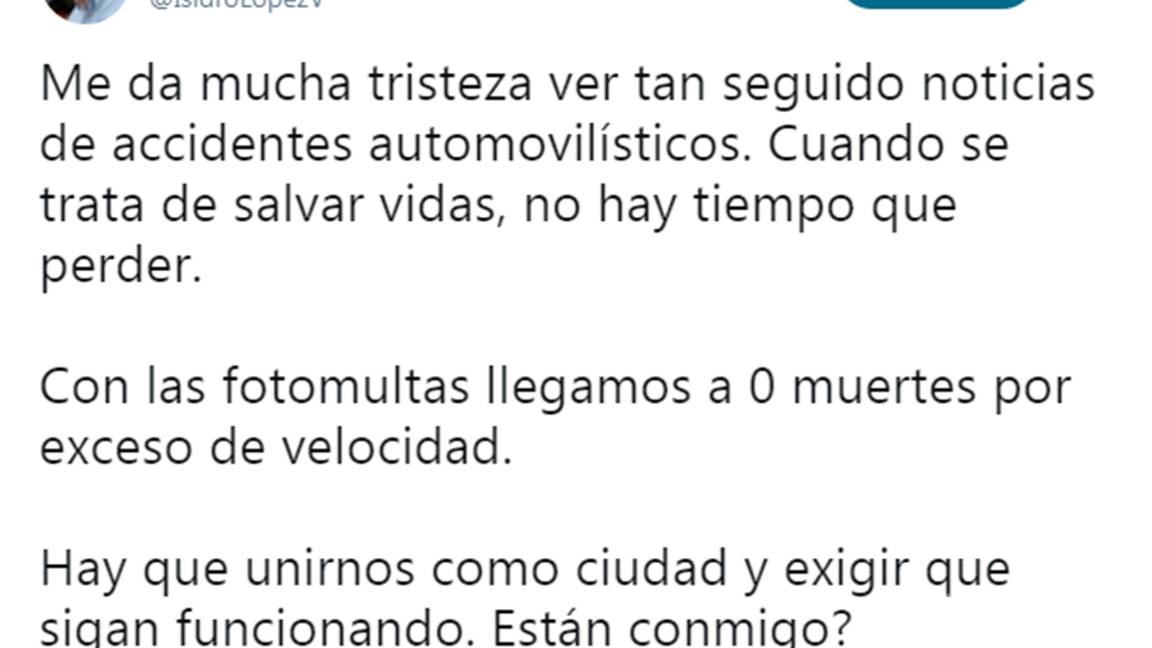 $!Exige Isidro López que regresen las fotomultas a Saltillo tras percance mortal