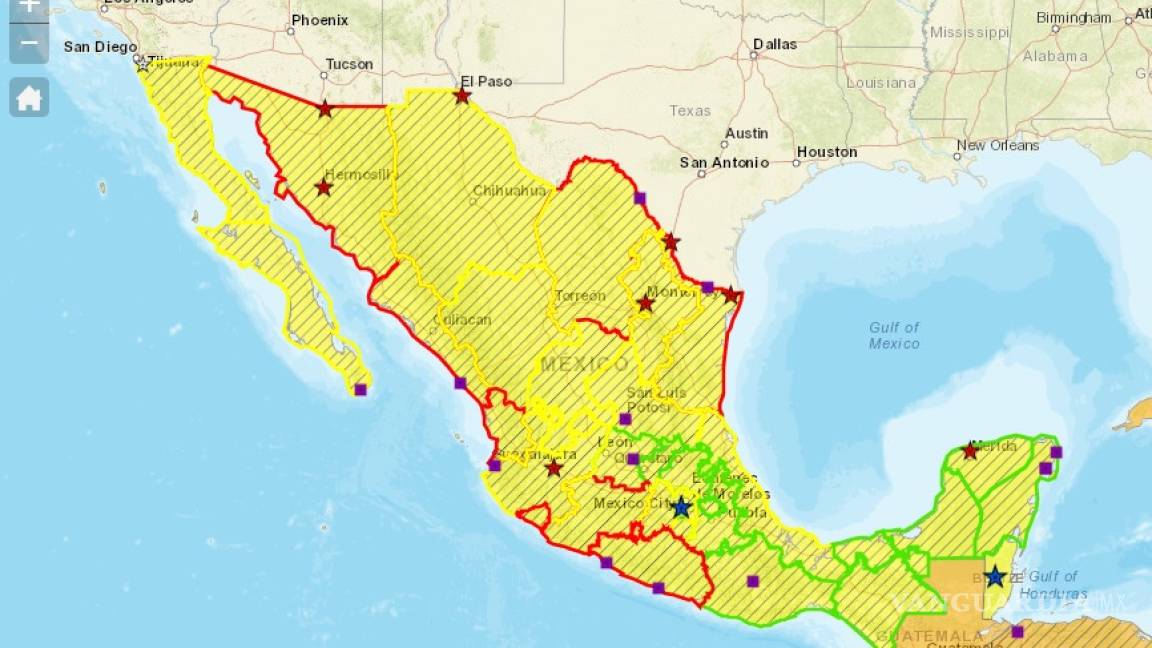 Pide Estados Unidos reconsiderar viajes a 5 estados de México