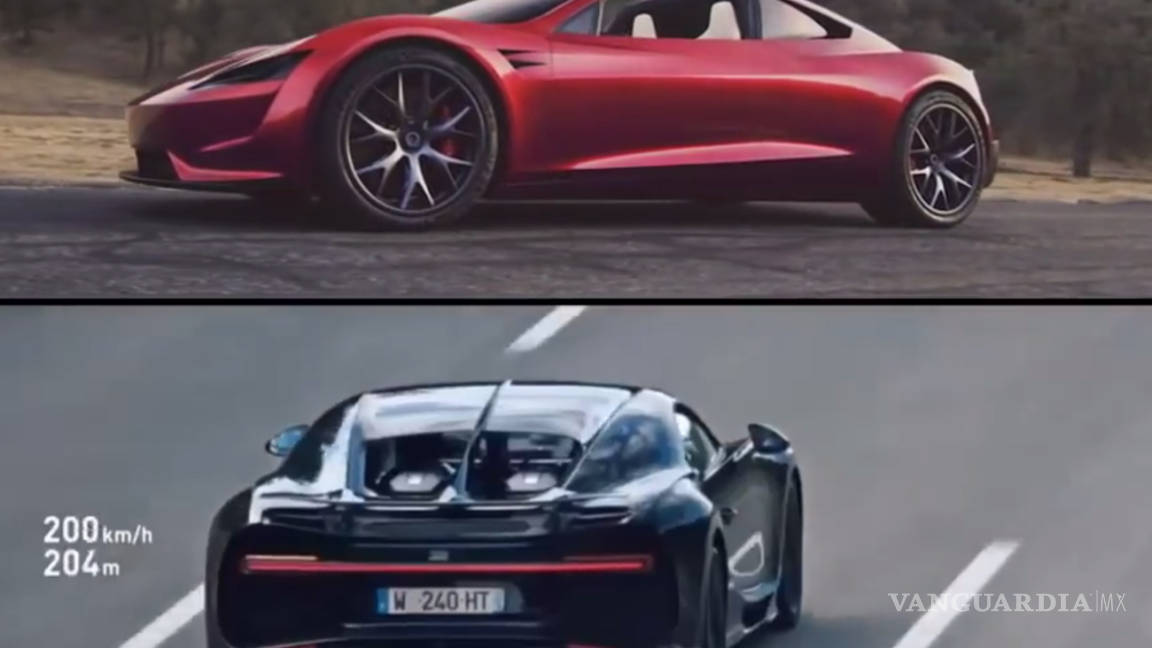 Tesla Roadster vs Bugatti Chiron: La carrera para posicionarse como el mejor