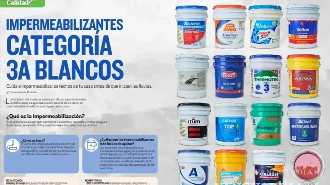 $!¿Goteras y humedad? Estas son las mejores y más baratas marcas de impermeabilizante, según Profeco