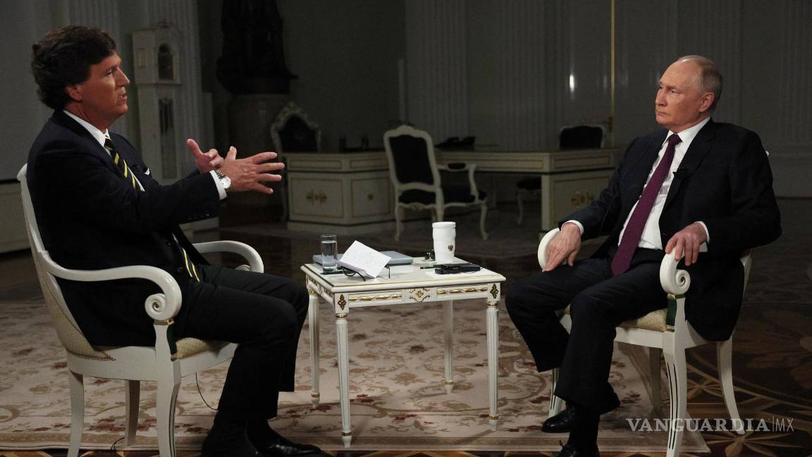 $!El presidente de Rusia, Vladímir Putin, concedió la primera entrevista a un periodista occidental en años, Tucker Carlson.