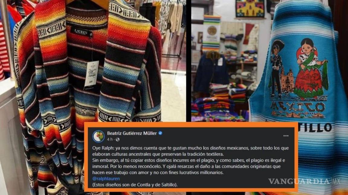 Ralph Lauren se roba diseños de Saltillo; Beatriz Müller denuncia plagio en redes sociales