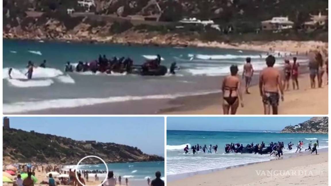Decenas de migrantes desembarcan en playa española llena de turistas