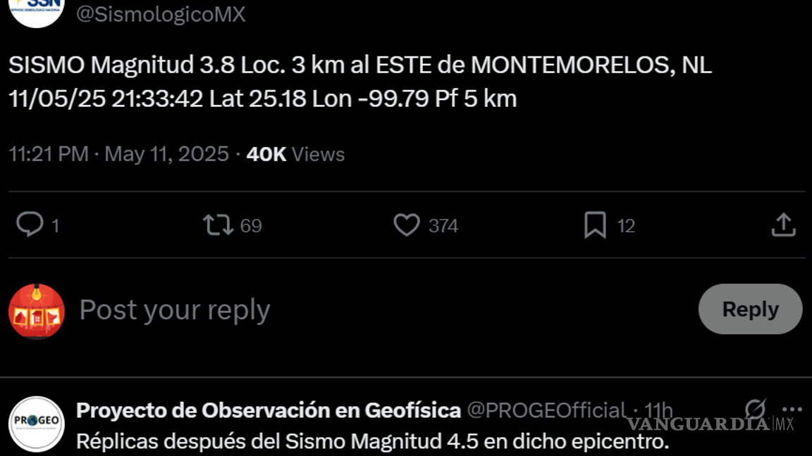 $!Continúan este lunes los sismos en Nuevo León; movimientos afectan 22 viviendas en la región citrícola