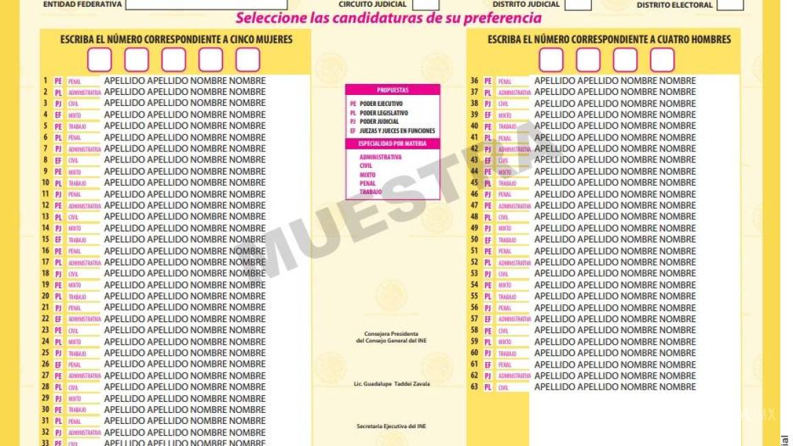 Presentan las boletas para elección judicial