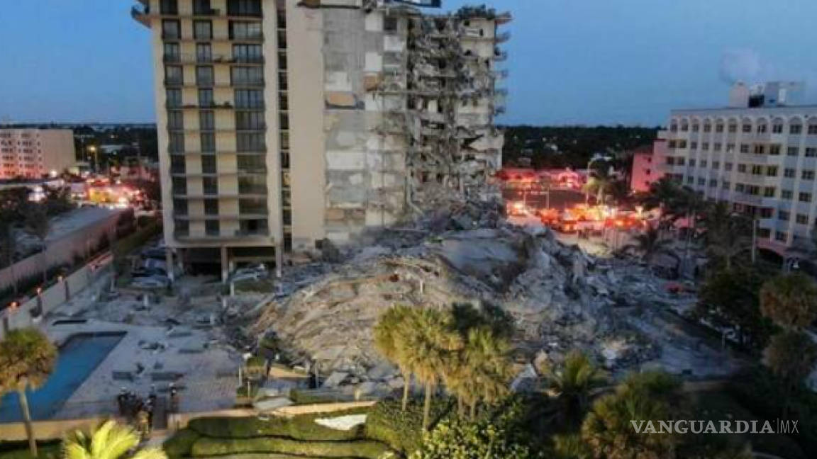 Suman 12 muertos por derrumbe de edificio en Miami; hay 149 desaparecidos