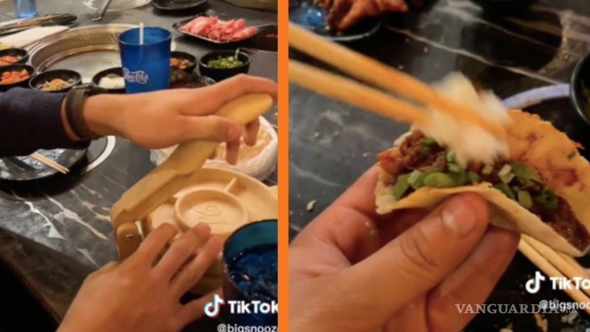 Mexicanos llevan prensa para tortillas a restaurante en Corea y arman taquiza (video)