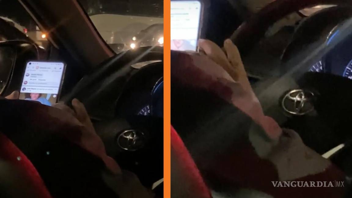 ‘Atrapan’ a taxista de Saltillo viendo contenido para adultos mientras espera en el tráfico