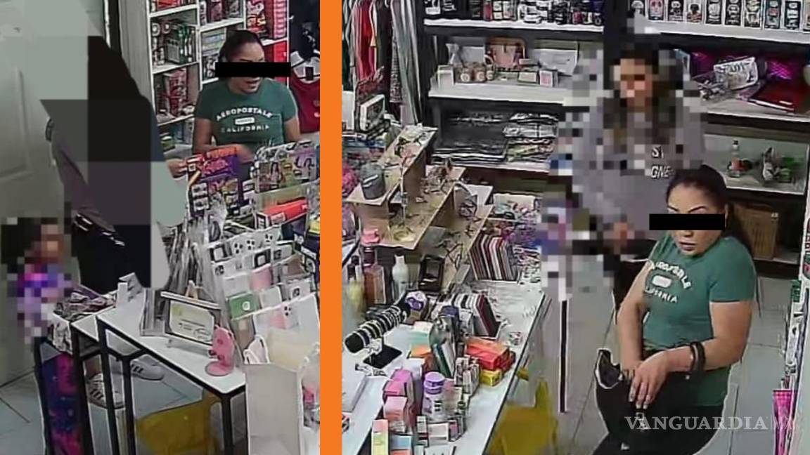 ‘No le importó ir con su hija’: sorprenden a mujer robando en negocio de Saltillo (video)