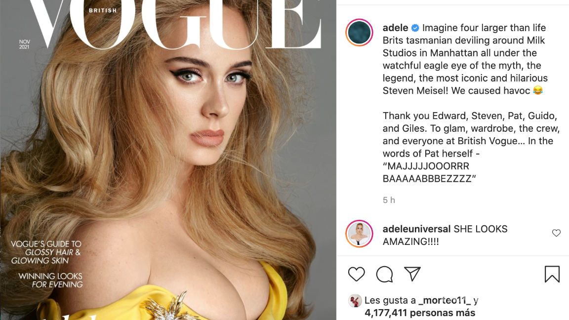$!¡Impactante! Así luce Adele en su regreso a la música con doble portada en Vogue