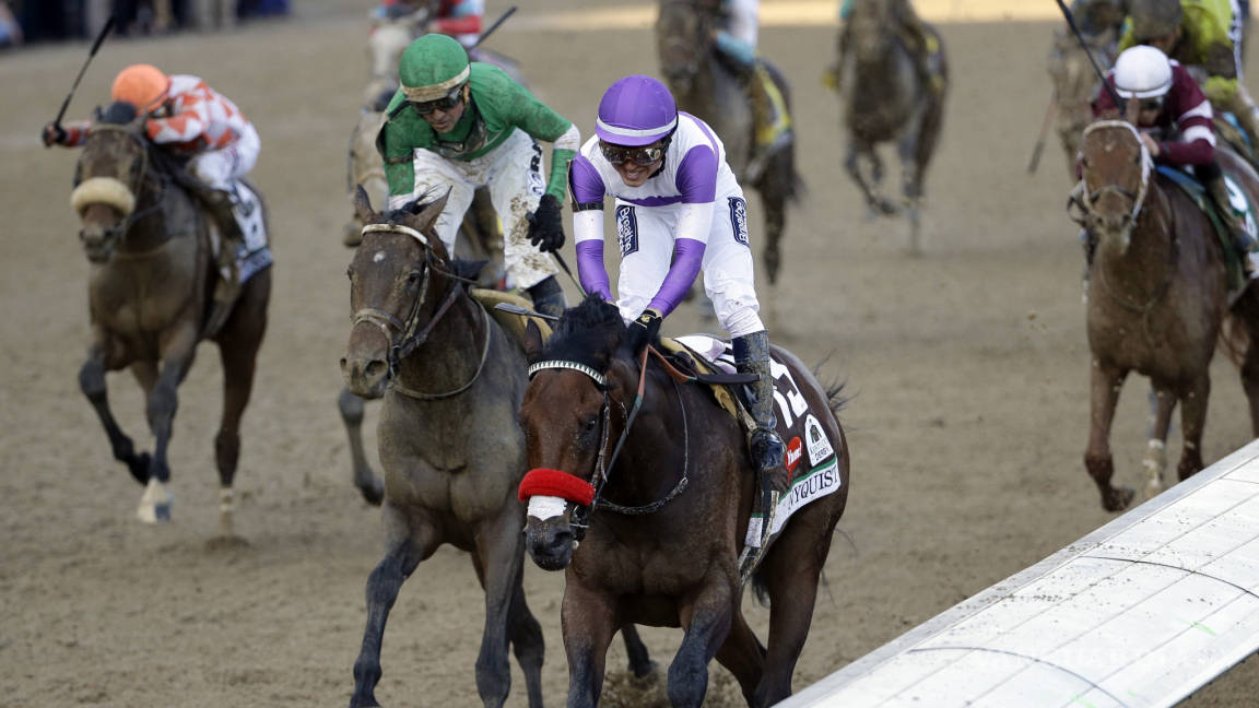 $!'Nyquist' y el veracruzano Mario Gutiérrez ganan el Derby de Kentucky
