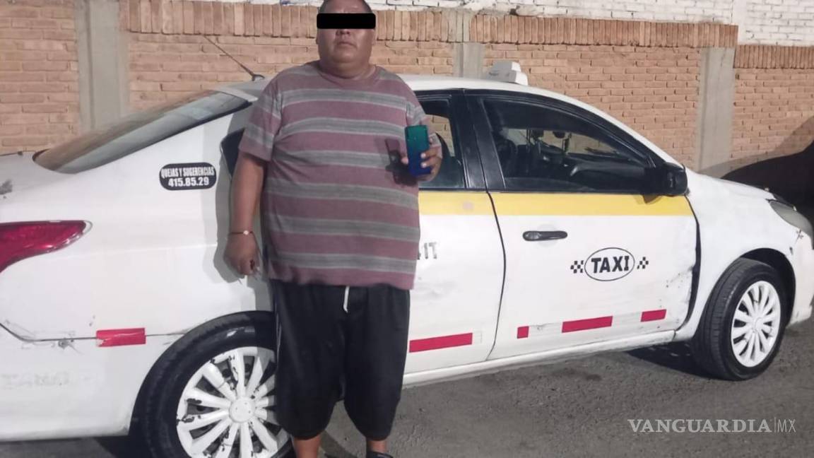Arrestan a taxista que robó a pasajero ebrio en Saltillo; video en redes confirma el delito