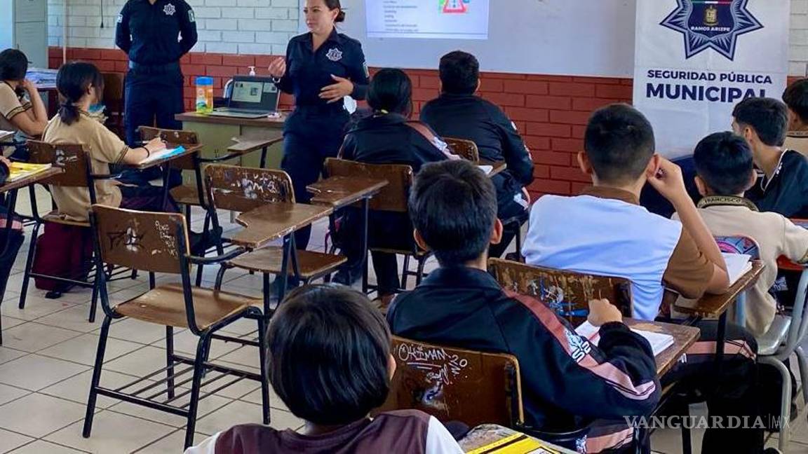 $!El alcalde Tomás Gutiérrez instruyó a la Dirección de Seguridad Pública a fortalecer las actividades preventivas en escuelas para proteger a la juventud ramosarizpense.
