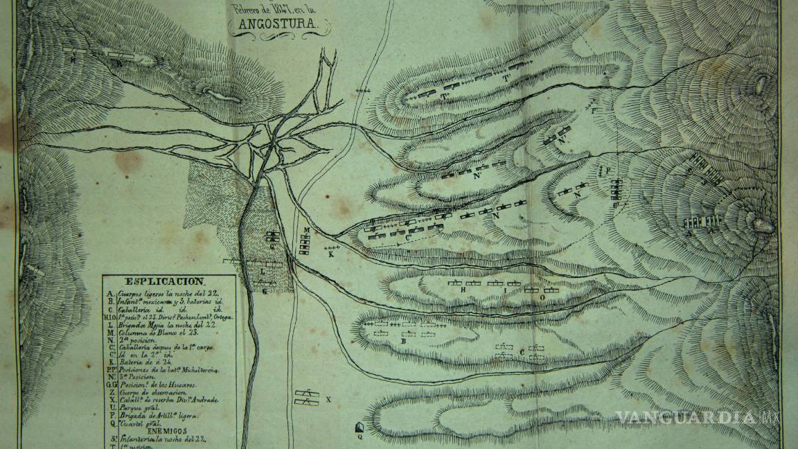 $!Este es el croquis del combate del 22 y Batalla del 23 de Febrero de 1847 en La Angostura.