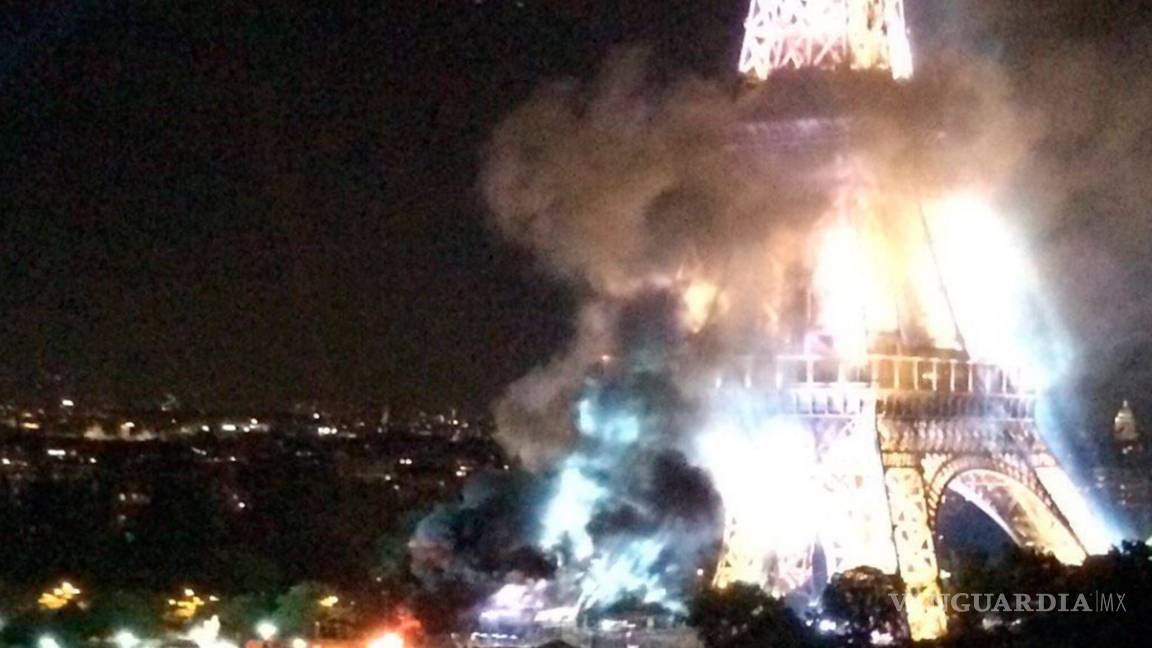 Reportan incendio en las inmediaciones de la Torre Eiffel en París